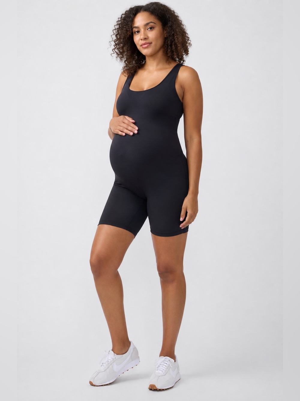 Ingrid & Isabel Everyday Maternity Shorts Unitard Black Size XS Biker Romper
